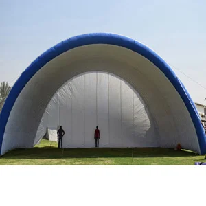 This image shows an inflatable tent that is available for rental. The tent is made of durable materials and is water-resistant. It is spacious enough to accommodate up to 4 people and has a comfortable sleeping area. The tent is also easy to set up and take down, making it a convenient option for renters.